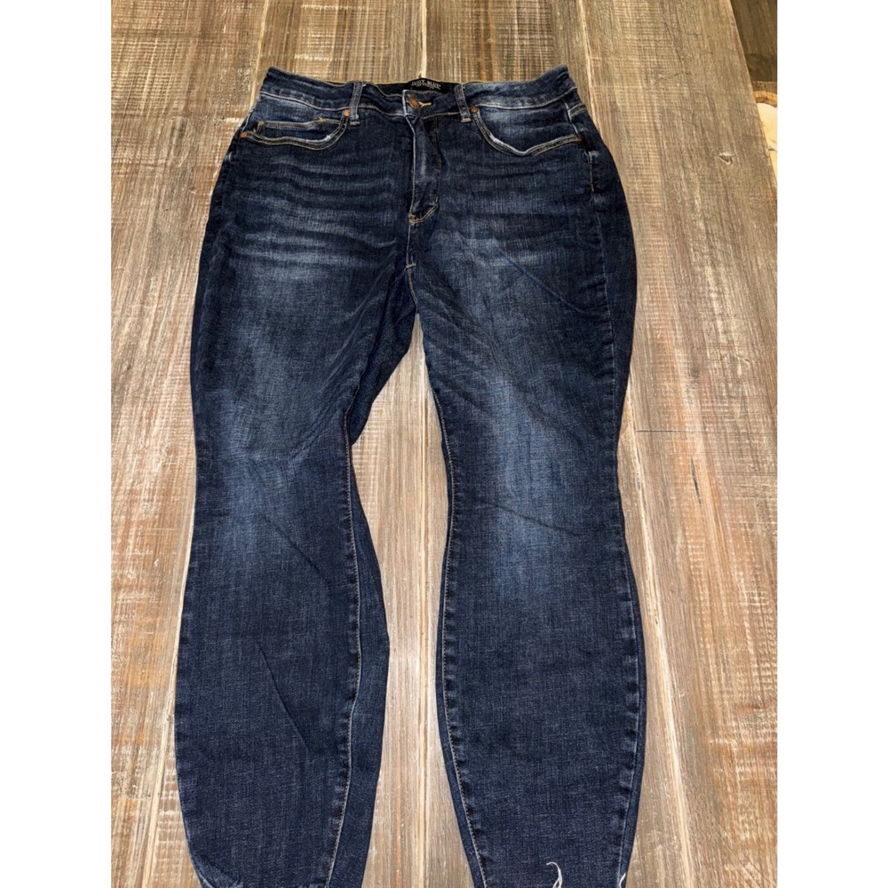 Judy Blue Skinny Fit Dark Wash Raw Hem High Rise Stretch Jeans Size 16w